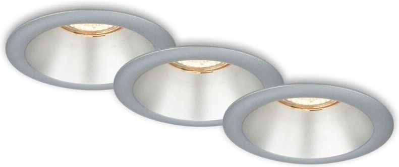 Brilo - led Einbauleuchten 3er Set GU10 versenkte Fassung IP23 chrom Ø9,5cm ner