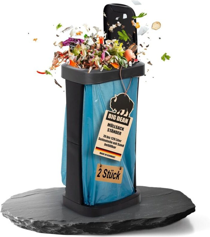 BigDean 2 Stück Müllsackständer 70-120 Liter für Innen & Außen wunderbar als Gelber Sack Ständer