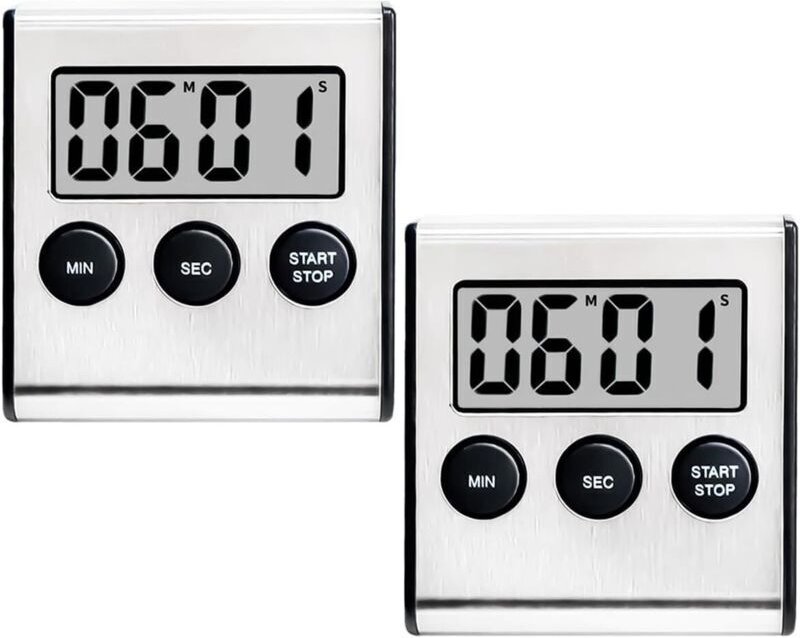 Set mit 2 Küchentimern, Digitaltimer mit lautem Alarm, magnetische Küchentimer-Stoppuhr, 100-Minuten-Countdown und Stopp...