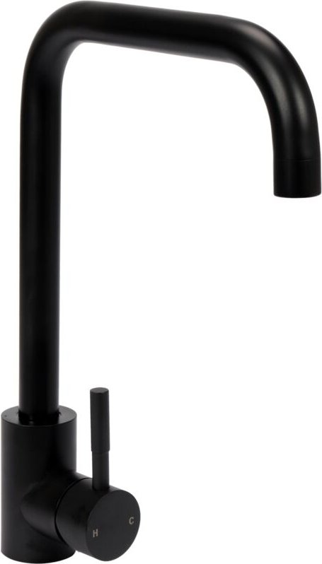 Küchenarmatur Steely, schwarz 27cm, Wasserhahn, Spültischarmatur, Mischbatterie