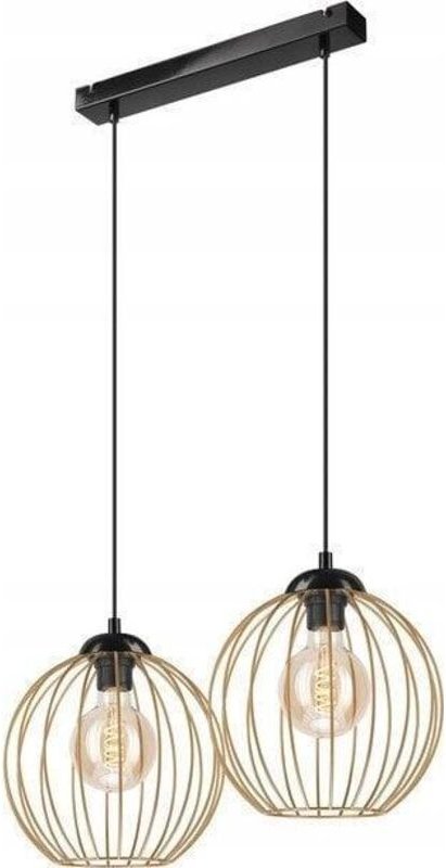 Lamkur Zoya 45399 Hängeleuchte Schwarz mit Goldakzenten