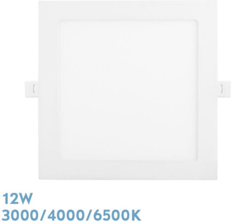 Fabrilamp - Einbaudownlight Abaco 12w 3000-4000-6500k White 1080lm Quadratisch 1.3x17x17cm Schnitt 15d