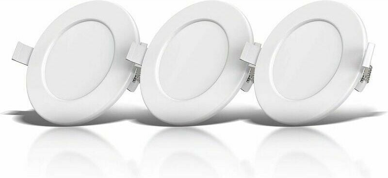 Jalleria - 3er-Set Einbaustrahler speziell für Badezimmer IP44, spritzwassergeschützt, ultraflach, Ø115mm, 6W LED-Module...
