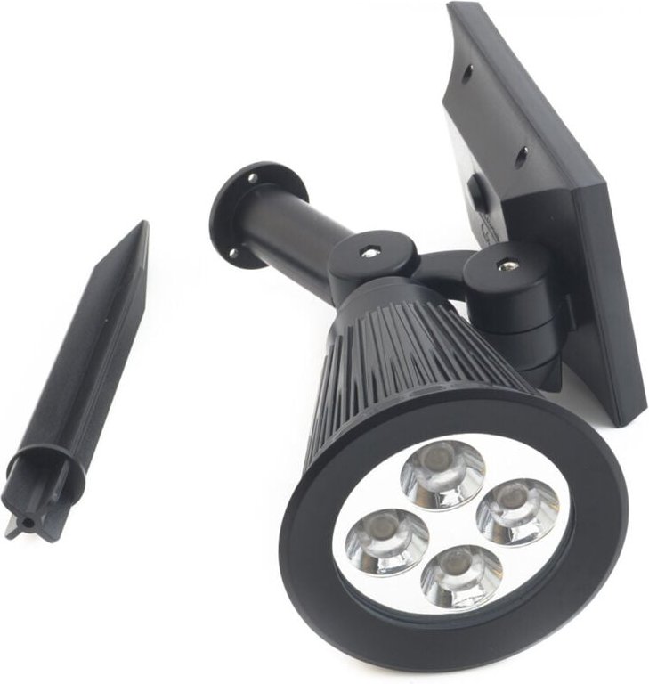 Trade Shop Traesio - Trade Shop - LED-Strahler, weißes Licht, mit Solarpanel, Erdspieß, IP65 -