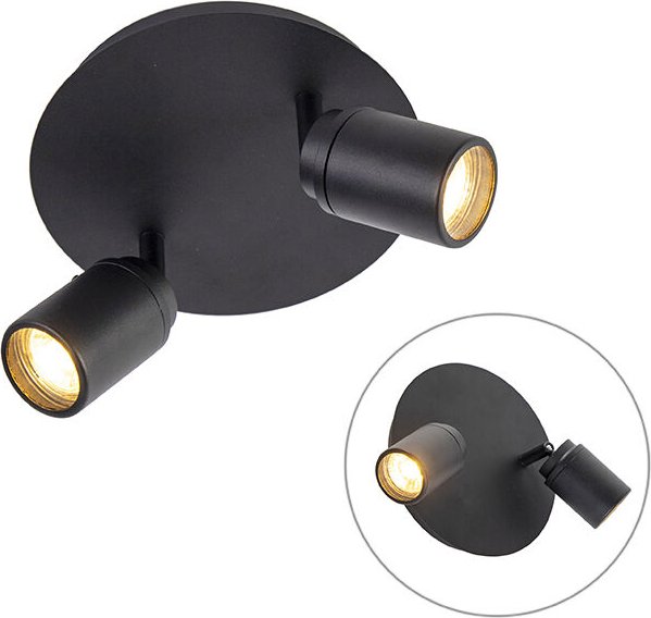 Smart Modern spot schwarz inkl. GU10 2-flammig IP44 - Ducha