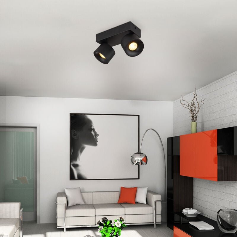Globo Lighting - Deckenleuchte Deckenlampe Wohnzimmerlampe 2 flammig verstellbar schwarz led