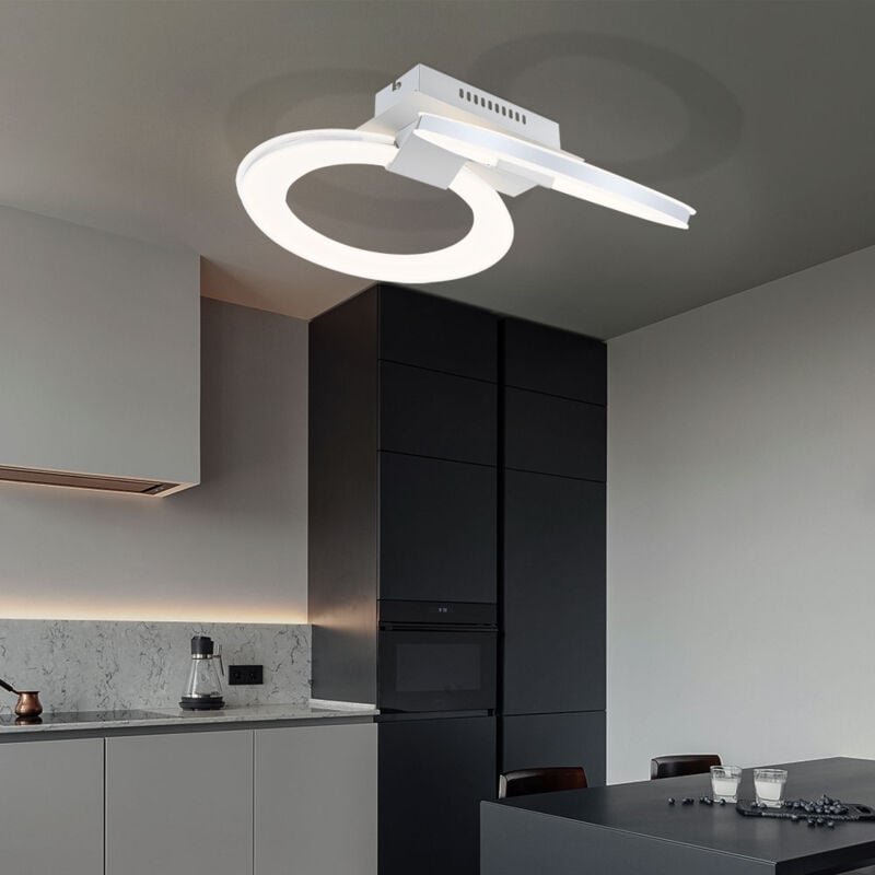 Deckenleuchte led Strahler Deckenlampe 2 Flammig Wohnzimmerlampe Decke, Ring Design, 2x led 18,2W 1420Lm warmweiß, LxB 4...