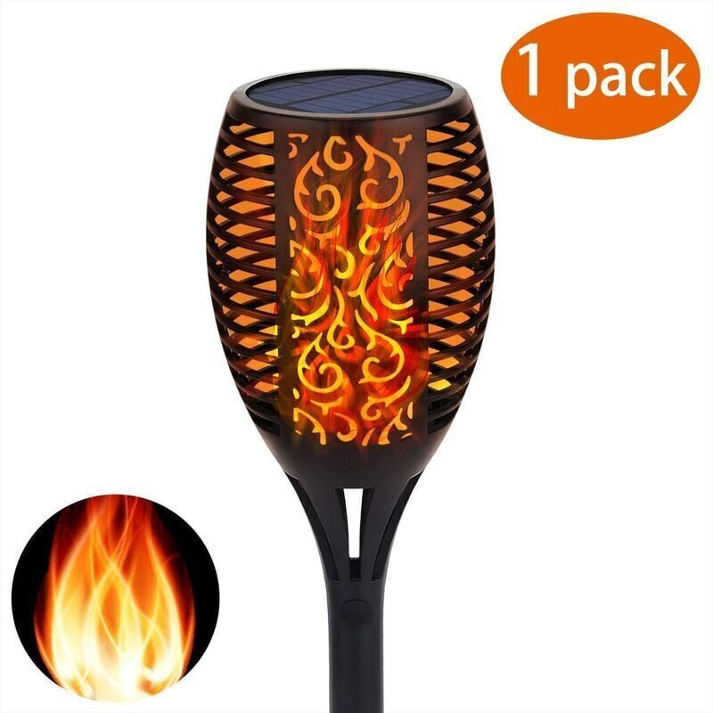 Solar-Garten-Fackellicht, Solar-Fackel mit USB-Aufladung und wasserdichter Solar-Gartenbeleuchtung, automatisches An-/Au...