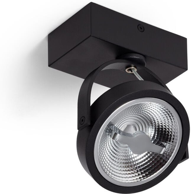Ledkia - LED-Strahler 15W cree Oberfläche Schwenkbar AR111 Dimmbar Schwarz 2700K Warmweiß