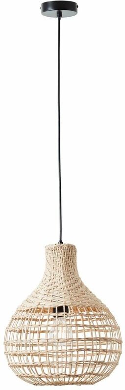 Lampe, Southsea Pendelleuchte 33cm natur/schwarz, 1x A60, E27, 25W, Kabel kürzbar / in der Höhe einstellbar - Brilliant