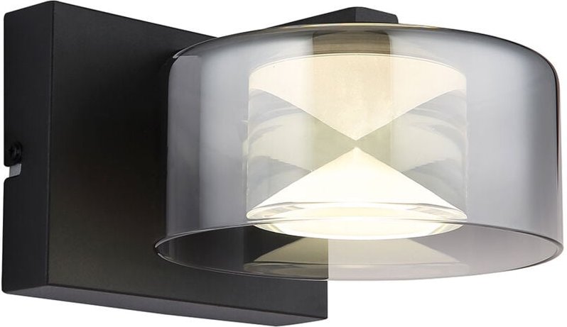 Globo Lighting - Wandleuchte Wandlampe Schlafzimmerleuchte 1 flammig Glas schwarz led b 15 cm