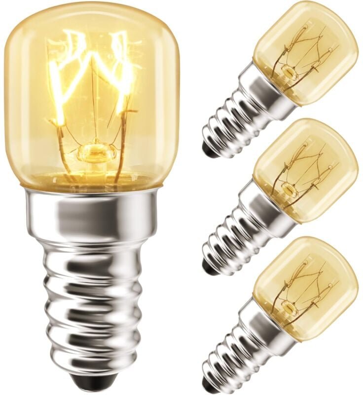 Jusch - Backofenlampe 25W E14 350 Grad, warmweiße Glühlampe 2700K, 230V, dimmbar, Kühlschranklampe, Backofen, Mikrowelle...