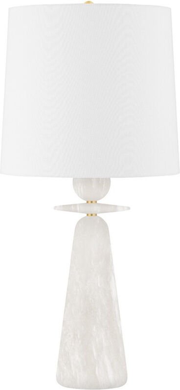 Montgomery 1 Licht Tischlampe Messing, Leinen, 2700K