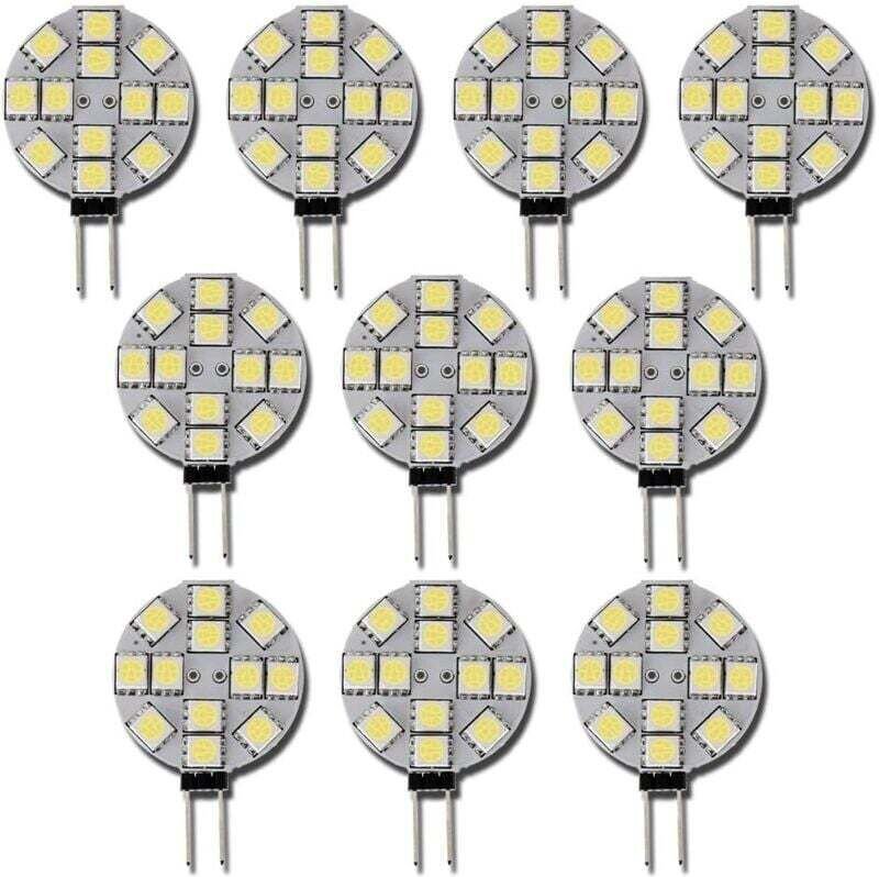 Ymyny - 10 x G4 LED-Lampen, dc 12 v, nicht dimmbar, Weiß 6000 k, Ersatzglühbirne, 20 w, Halogenlampe für Küche, Wohnmobi...