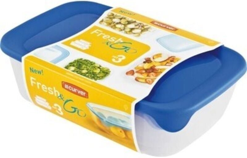 Thumbnail - Zestaw pojemników fresh&go 2l+1l+0,5l /niebieski/ transparentny - Curver