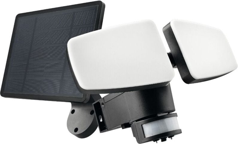 Doppelt verstellbare Solar-LED-Wandleuchte (12 W, 3 CCT, 1200 lm), IP54, 25,2 x 9,2 cm, Farbe Schwarz und Weiß