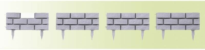 Buri - 6x Beeteinfassung Licht Stein Garten Rasenkante Umrandung Mähkante Steckzaun