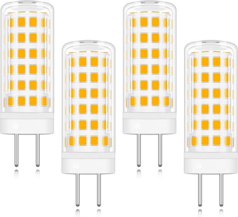 Ersandy - 4er-Pack LED-Glühbirne mit 9 w GY6.35-Sockel, ac/dc, 220 v, Warmweiß 3000 k, entspricht 9 w Halogen-Ersatzbirn...