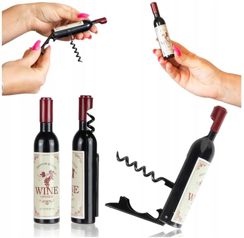 Flaschenförmiger Weinöffner mit Korkenzieher – Stilvoll mit Magnet