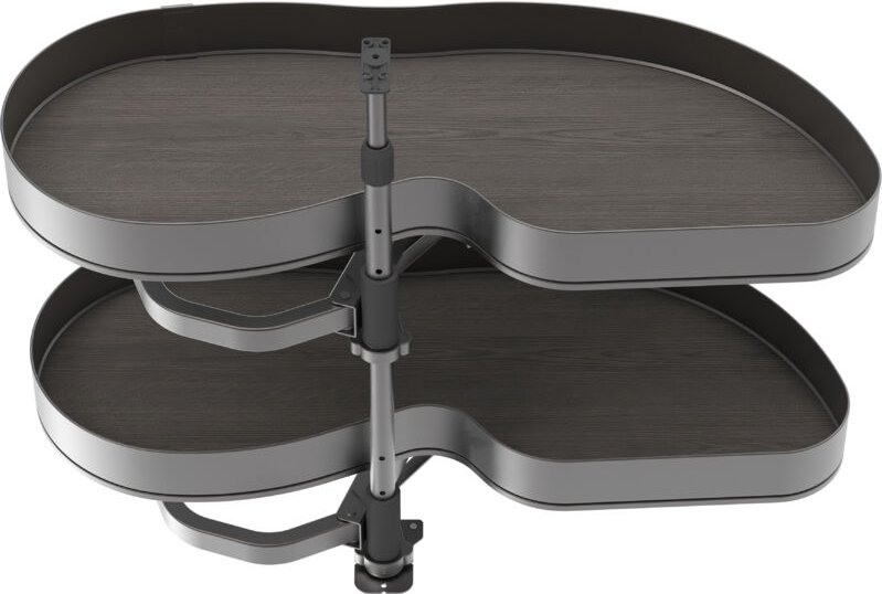 Emuca Ecksystem Lake Harmony für Küchenmodul, Rechts, höhenverstellbar, Stahl und Holz, Anthrazitgrau