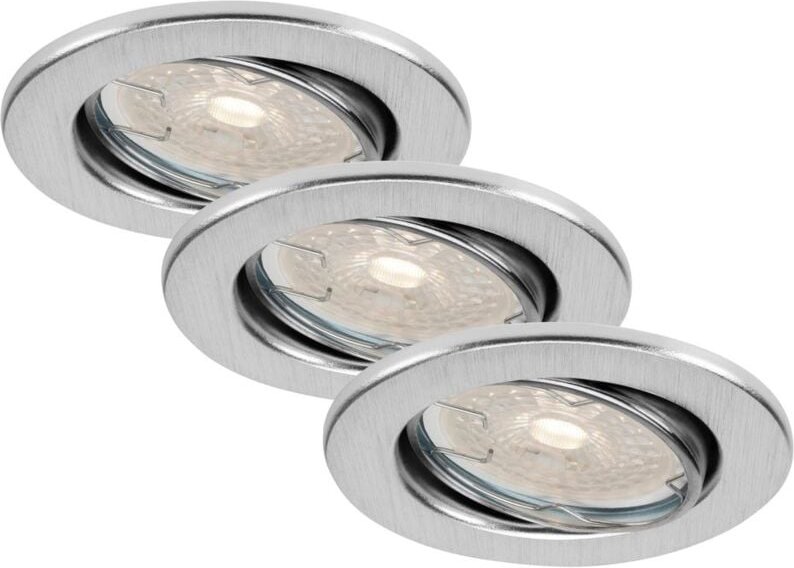 LED Einbauleuchten 3er Set dimmbar schwenkbar GU10 5,5W Metall Ø8,6cm Briloner