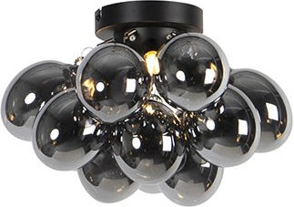 Design Deckenleuchte schwarz mit Rauchglas 3-Licht - Uvas