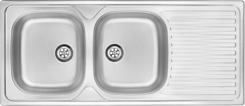 2-Becken-Stahlspüle mit Abtropffläche ZEU 0210 5908212005590