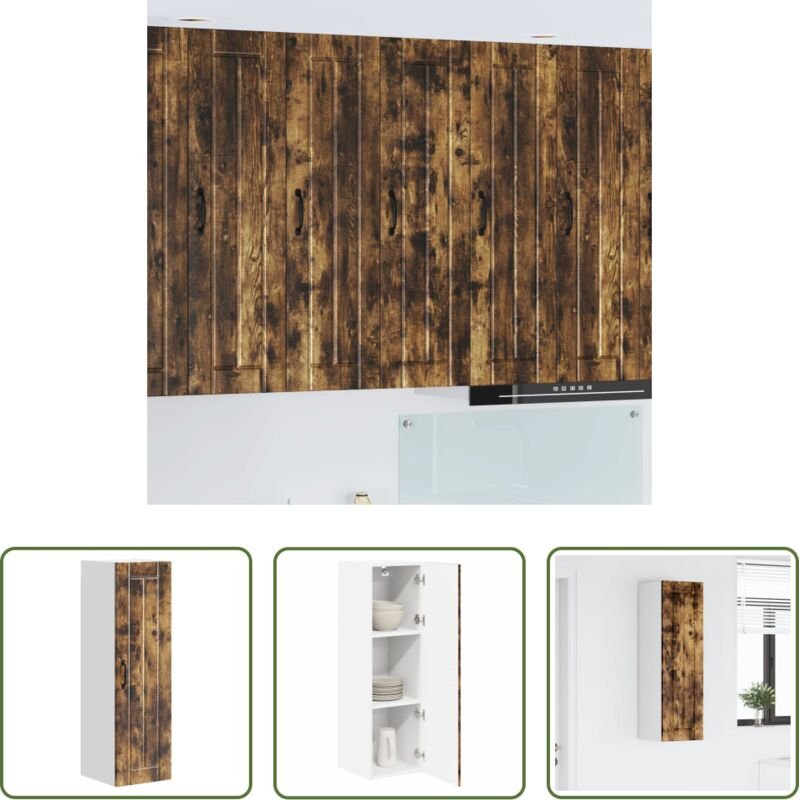 Küchenschränke Holz - Küchenschrank Geräucherte Eiche 30 x 31 x 100 cm Holzwerkstoff