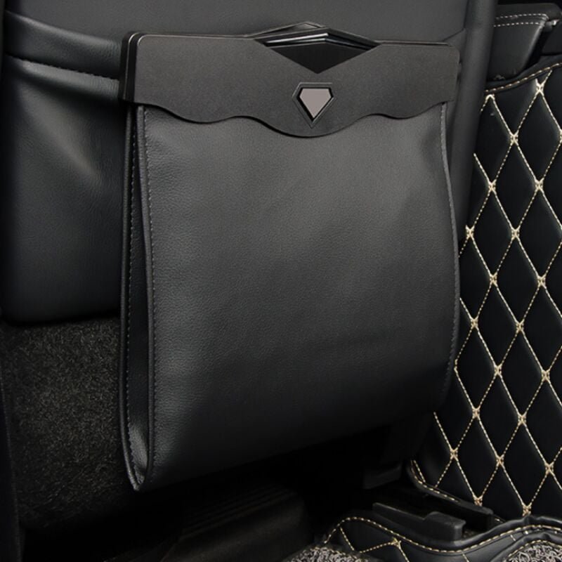 Hängender Auto-Mülleimer für den Innenraum, Auto-Mülleimer mit magnetischer Schnellzugriffsöffnung, wasserdichtes PU-Led...