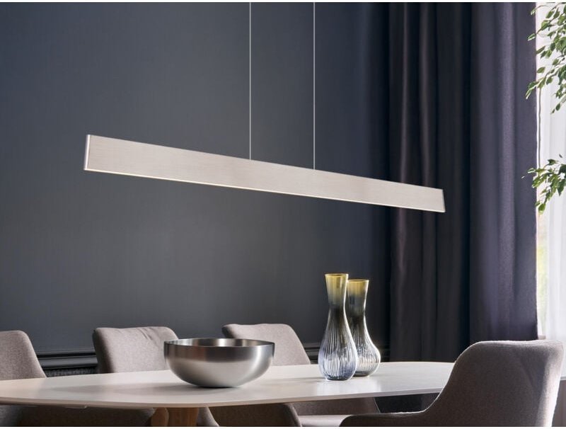 Trio - Höhenverstellbare led Pendelleuchte galway dimmbar, Silber Breite 150cm