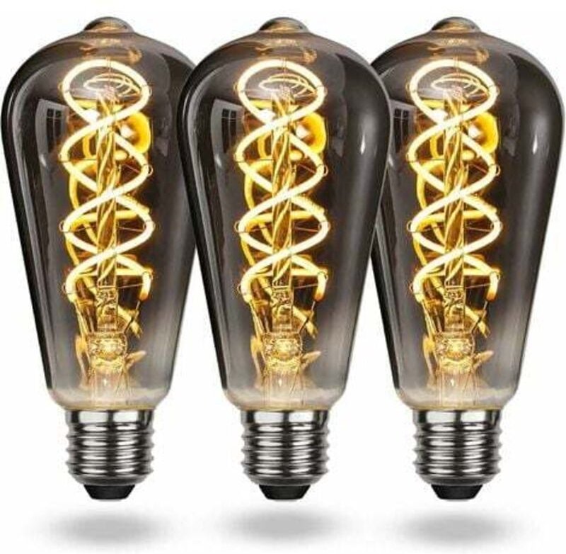 Lablanc - Warmweiße Vintage-E27-LED-Glühbirne, Vintage-E27-dimmbare Spiral-Filament-Glühbirne, 4 w, weiches Licht, E27-V...