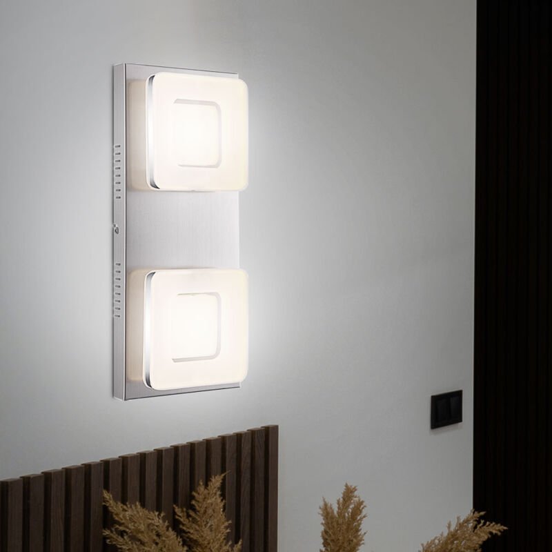 Wandleuchte led Wandlampe Treppenhausleuchte satiniert Flurlampe 2 flammig Wohnzimmerlampe, 2x 18W 2x 540lm warmweiß, Bx...