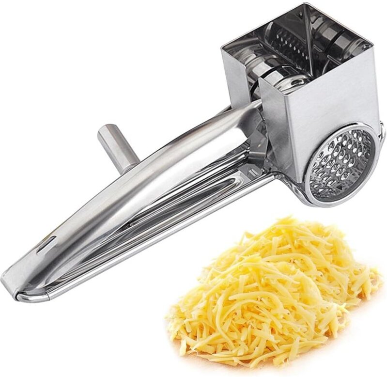 Käsemühle, rotierende Käsereibe aus Edelstahl, einfach zu bedienende manuelle Reibe für Parmesan/Käse/Ingwer/Schokolade