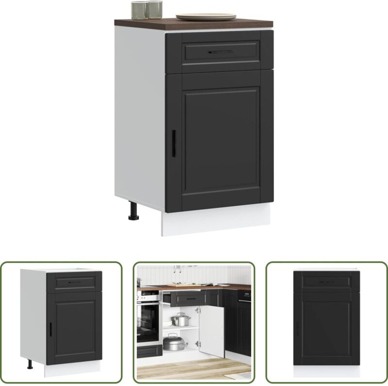 Holzwerkstoff - Küchenunterschrank Porto Schwarz Holzwerkstoff