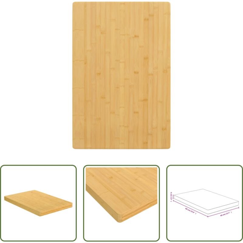 Tischplatte Bambus - Tischplatte 40x60x4 cm Bambus
