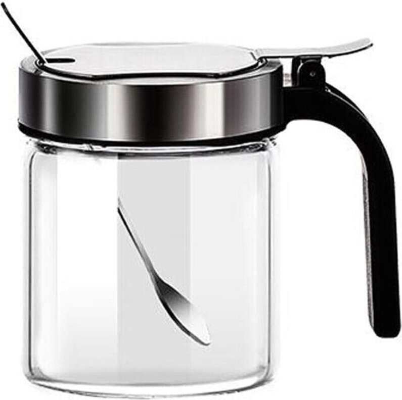 Gewürzbehälter-Set (2-teilig): Glasgewürzgläser, inklusive Löffel, Zuckerdose, Salzstreuer und Pfefferstreuer. Küchenauf...