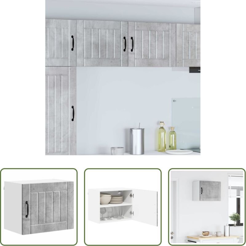 Küchenregal Beton Grau - Küchenschrank Lucca Beton Grau 50 x 31 x 40 cm Holzwerkstoff