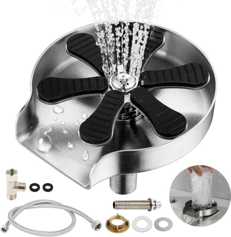 Lavello in acciaio inox, lavavetri ad alta pressione, accessori per lavello da cucina per bar, ristoranti e caffè