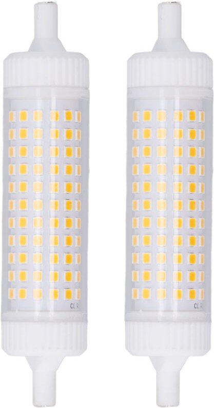 R7s Dimmbare Glühbirne 118mm Doppelend-Augenschutz 154 LEDs 15W Glühbirne für Bühnen-Stehlampe 110V 2 Stück Warmlicht.