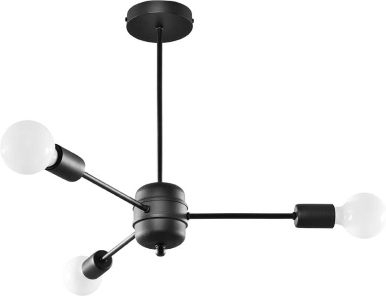 Ledbox - Sollux Lighting Lango Multi Arm Semi Flush Deckenleuchte, Schwarz, 3x E27