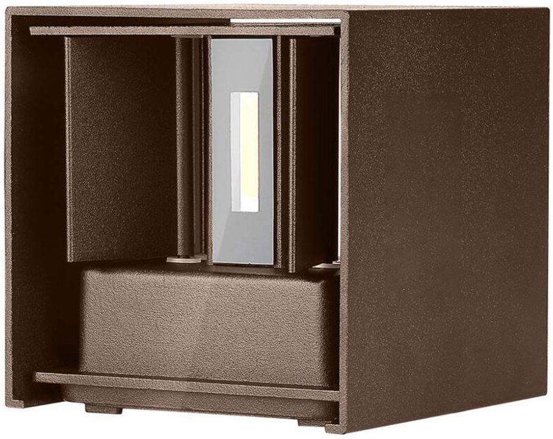 V-tac - Quadratische LED-Wandleuchten - Bridgelux - IP65 - Corten - 11W - 1360 Lumen - 3000K