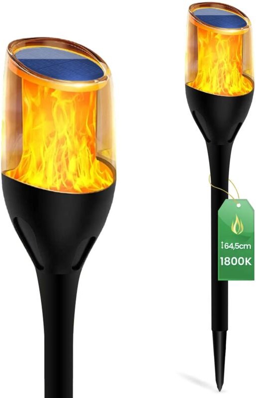 IGNIS Solar-Garten-LED-Lampe, Flammeneffekt, eingebaut, für den Außenbereich