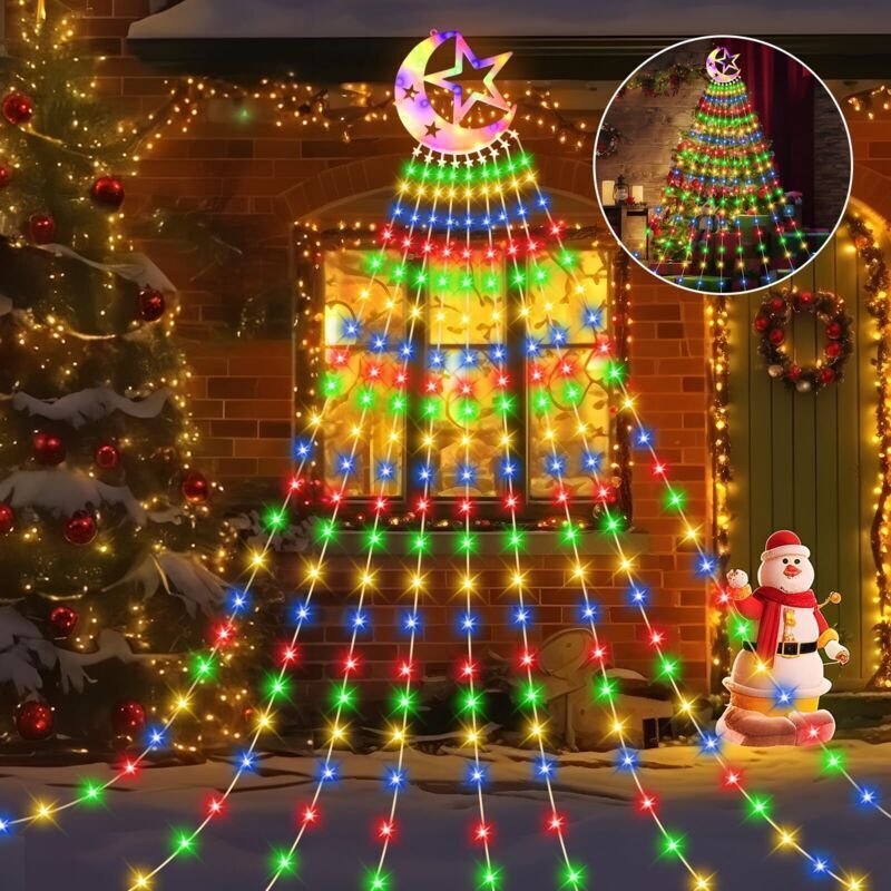 Lichterkette mit 346 RGB-LEDs und 8 Modi – perfekt für Partydekorationen, Weihnachten, Feiern sowie für den Innen- und A...