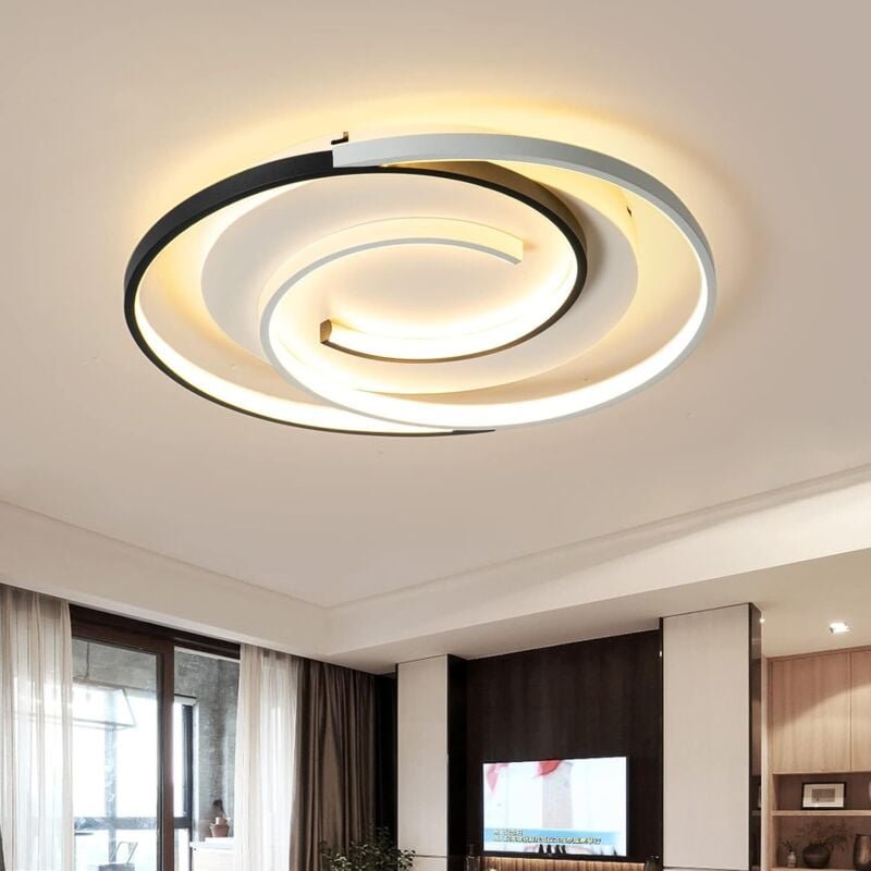 Moderne 55-W-LED-Deckenleuchte, 50 cm runde, dimmbare Deckenleuchte für Wohnzimmer, Schlafzimmer und Küche.
