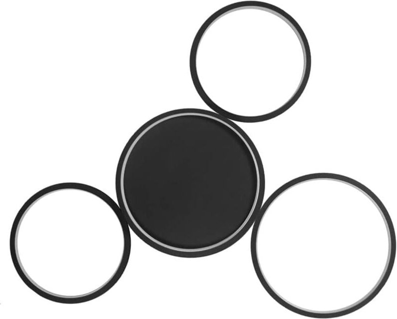 Deckenlampe led Deckenleuchte Wohnzimmerlampe Schwarz dimmbar mit Fernbedienung Modern Design 4 Ring 52W Innen aus Alumi...