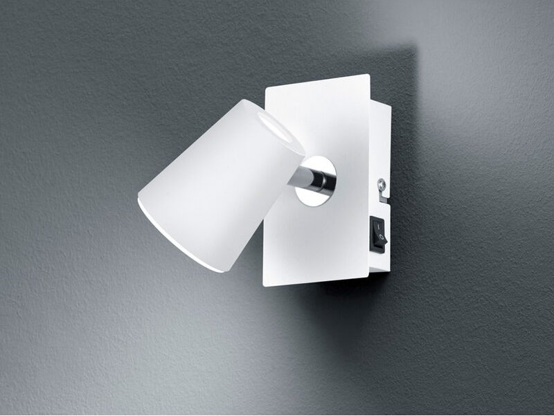 Led Wandstrahler narcos Weiß mit Schalter, Breite 7,5cm