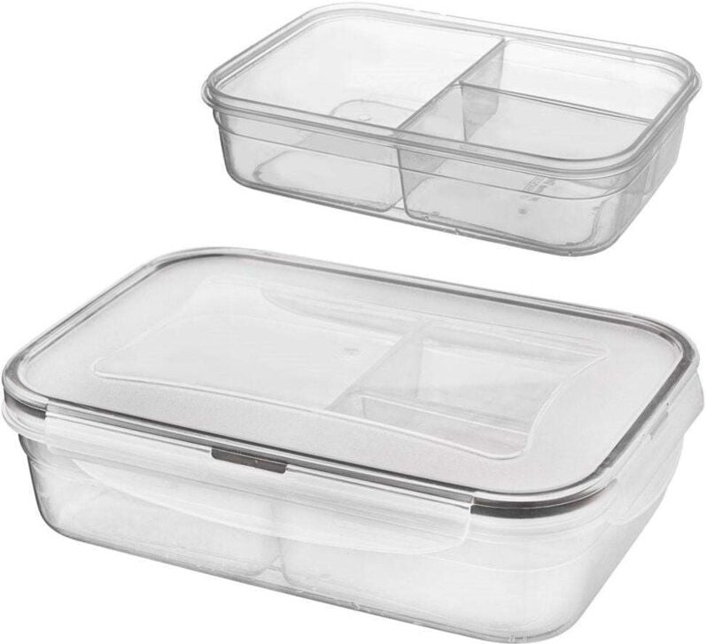 Northix - Lunch box with sealing strip locking clip and three inserts