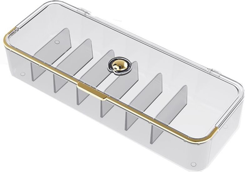 Tlily - Desktop Storage Box Multifunktionale Rahmen Sortierung Clamshell Design Datenkabel Transparent
