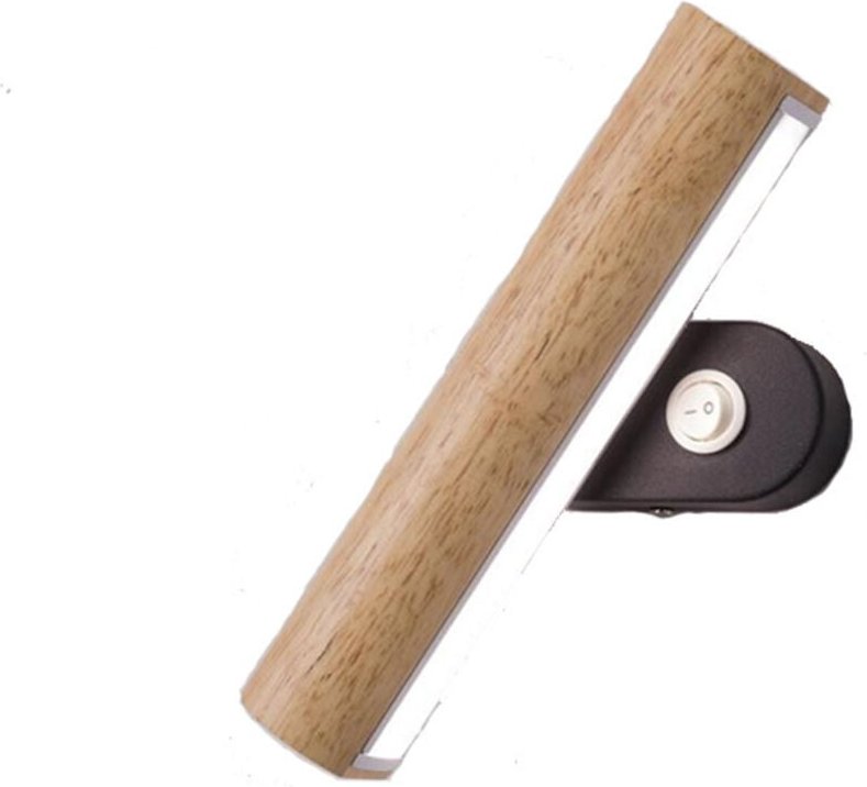 Applique Murale LED, Applique Murale en Bois 360° Rotatif, Lumière tricolore Moderne Simple Applique Murale Interieur po...