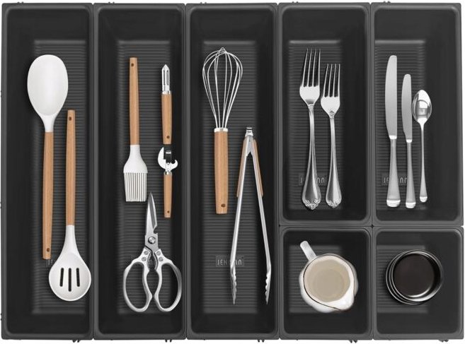 SCHUBLADEN-ORGANIZER für Besteck, verstellbar, modular aufgebaut, Einsatz